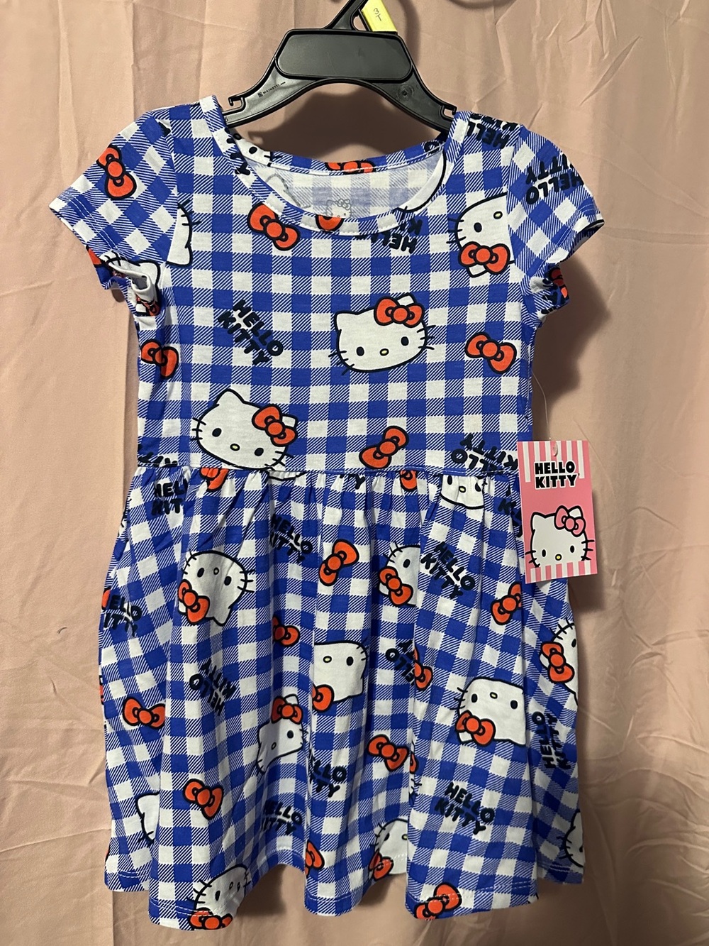 Hello Kitty Blue Gingham Dress with red Bows